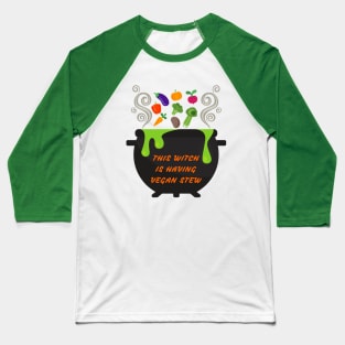 Funny Halloween Vegan Witch Stew Baseball T-Shirt